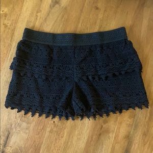 Black Lace Crochet shorts